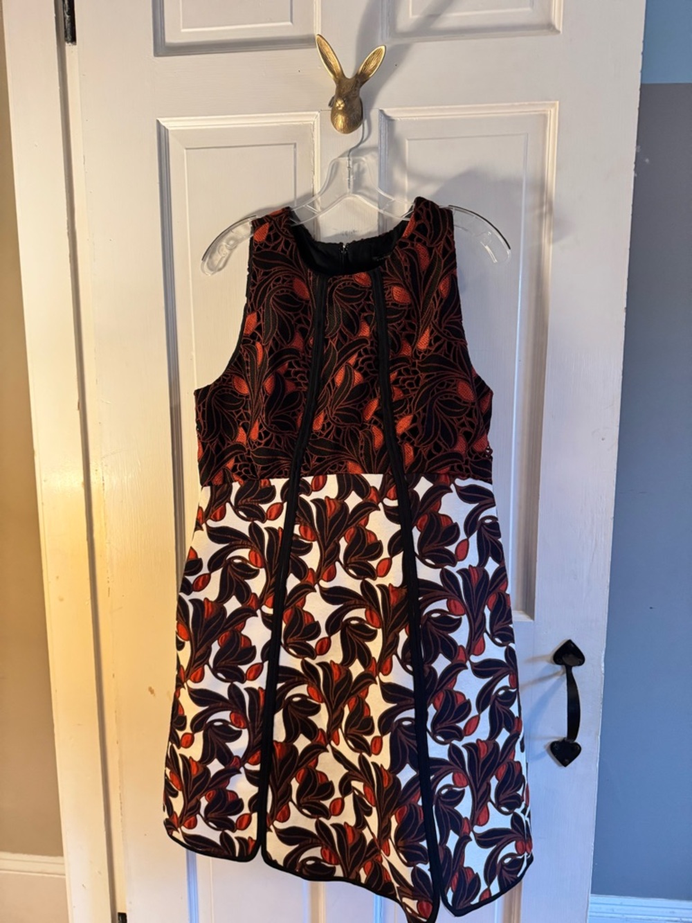 Ann Taylor Vine Lace Jacquard Flare Dress Size 10